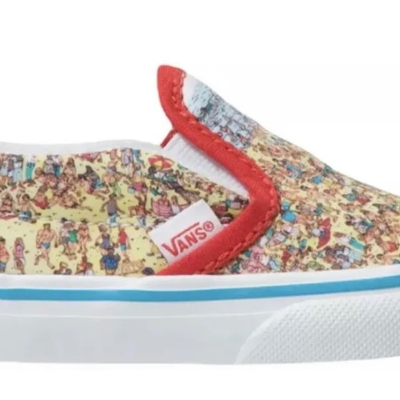 NEW Where’s Waldo Vans Toddlers Shoes slip on beatch theme find steve boys girls - Picture 4 of 4